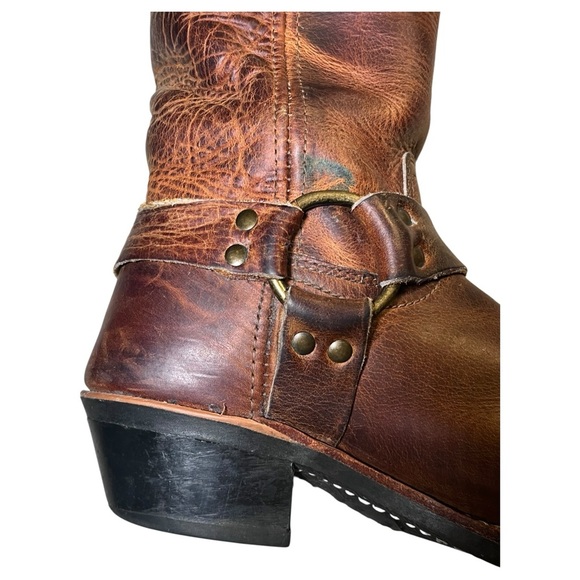 Frye Belted Harness Boots Mens 10 M Motorcycle Engineer Square Toe USA Leather - Picture 16 of 16